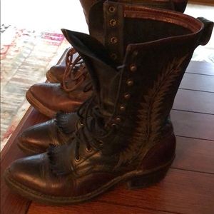 2 Pair of Western Lace Up Boots 5
